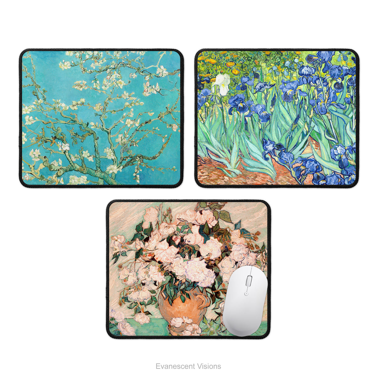 Van Gogh Decorative Floral Art Mouse Mats, Mouse Pad