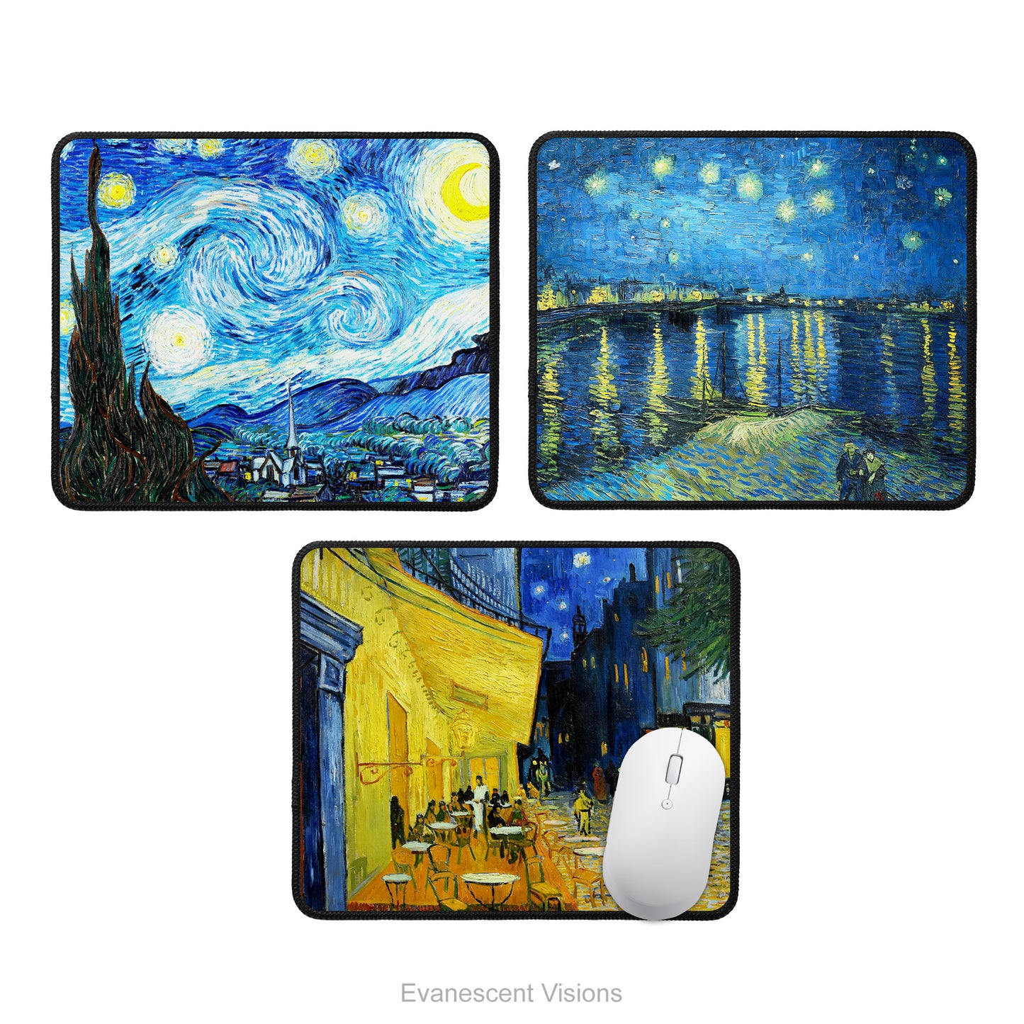 Van Gogh Starry Night Decorative Art Mouse Mat, Mouse Pad