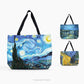 Starry Night Van Gogh Art Large Tote Bags