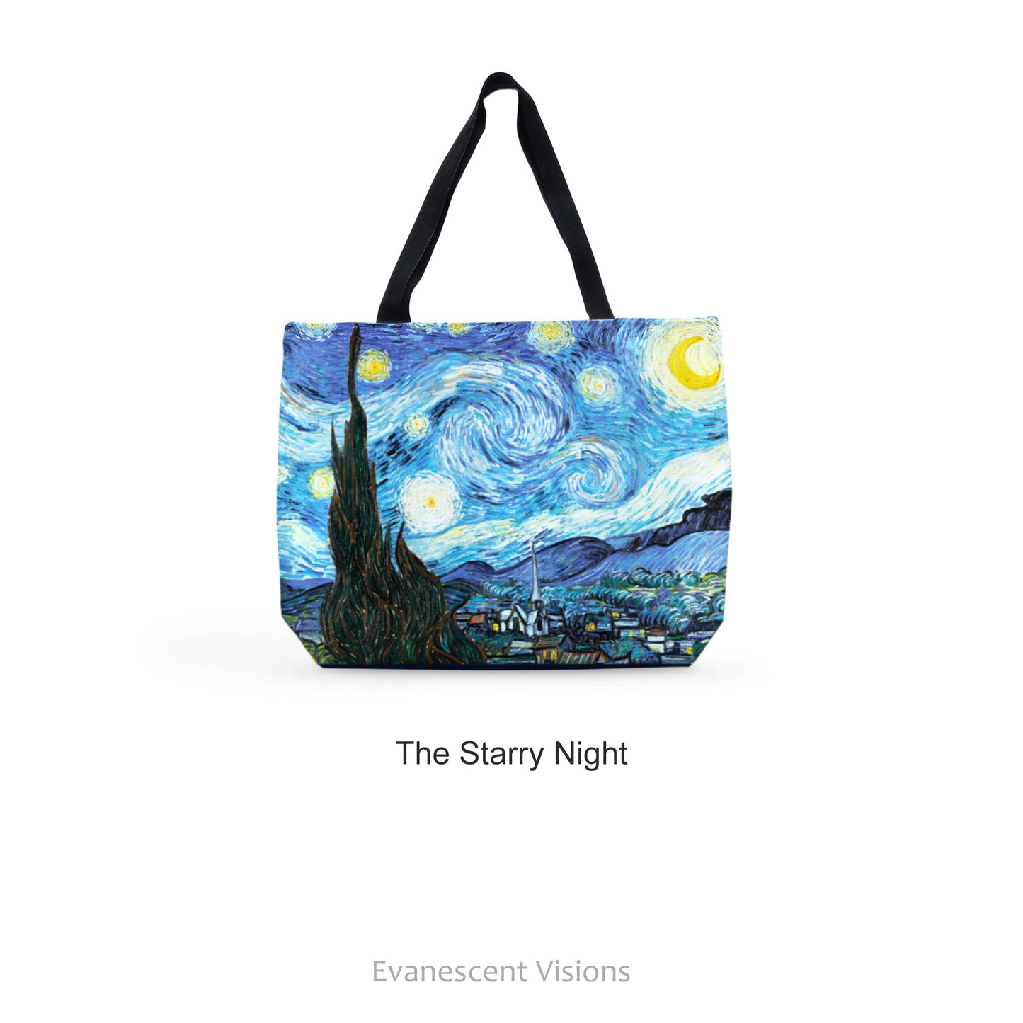 Starry Night Van Gogh Art Large Tote Bag with The Starry Night design