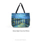 Starry Night Van Gogh Art Large Tote Bag with Starry Night Over the Rhone design