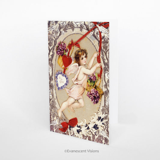 Evanescent VIsions Vintage Style Cupid Love Card