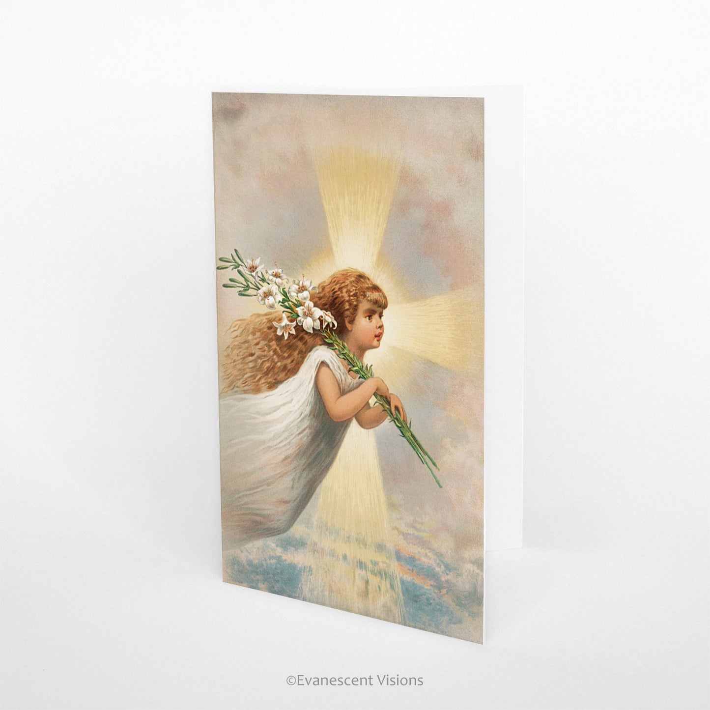 Vintage Style Angel and Cross Greeting Card