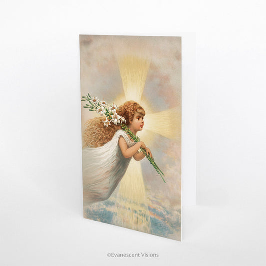 Vintage Style Angel and Cross Greeting Card