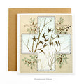 Vintage Design Cross and Holly Christmas Card, Personalised or Blank
