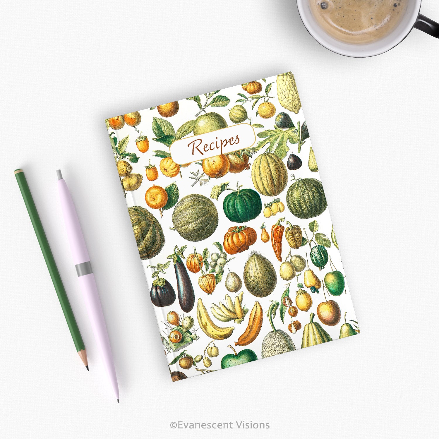 Vintage Fruit and Veg Hardcover Recipe Notebook