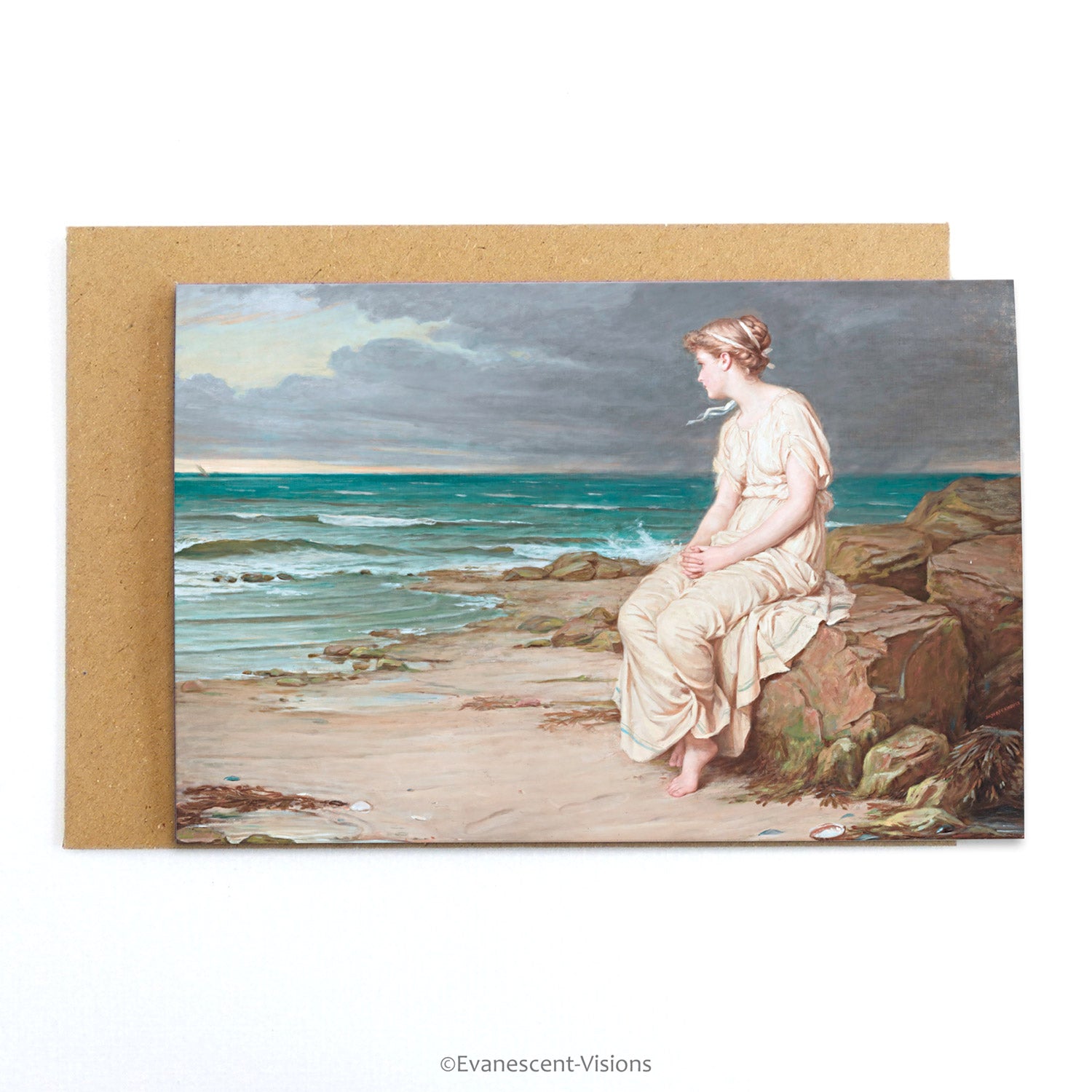 William Waterhouse 'Miranda' Greeting Card with envelope