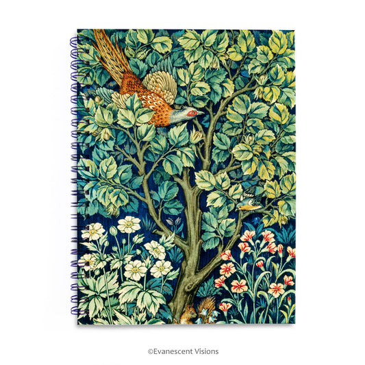 William Morris Cock Pheasant Design Fine Art Spiral Bound Notebook 