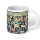 11oz gloss mug with a william morris vedure panel king arthur design