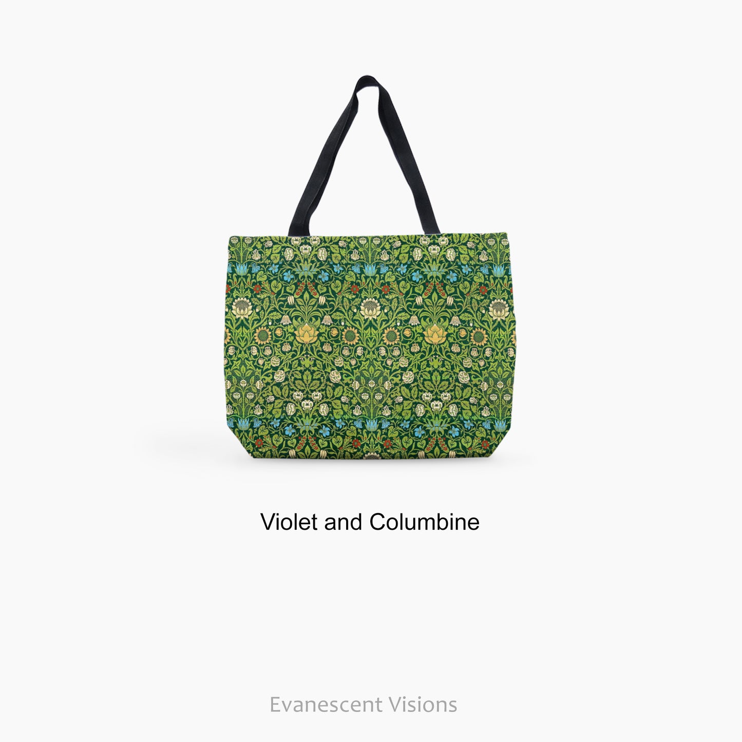 William Morris Patterned Large Tote Bag with the Violet and Columbine design option