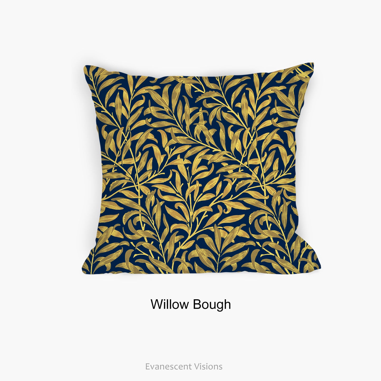 William Morris Patterned Decorative Art Cushion, willow bough design