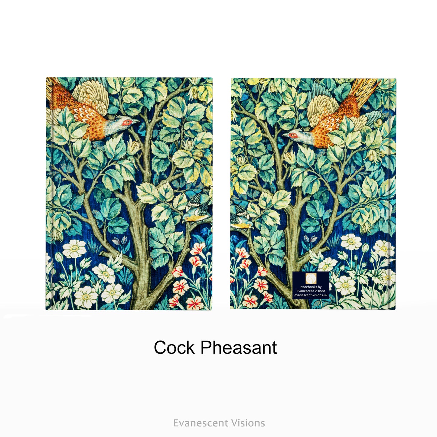 William Morris Patterned Hardcover Notebook with Cock Pheasant design