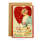 Vintage Lady with Red Hearts Valentine Card