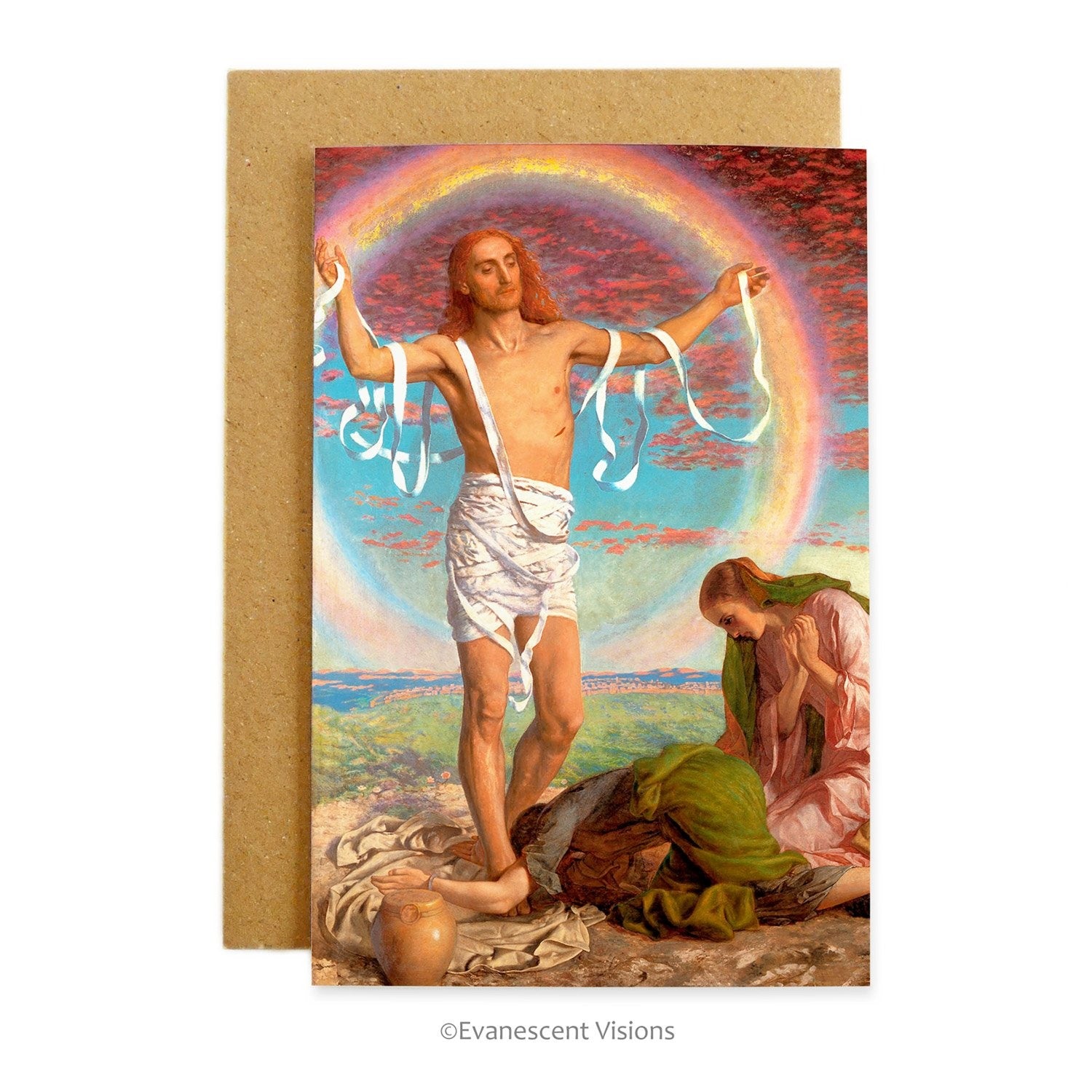 Holman Hunt Christ and Two Marys Greeting Card with envelope