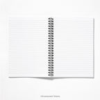 view of the lined paper inside the notebook 