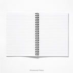 view of the lined paper inside the notebook 