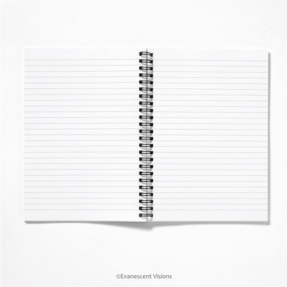 view of the lined paper pages inside the notebook