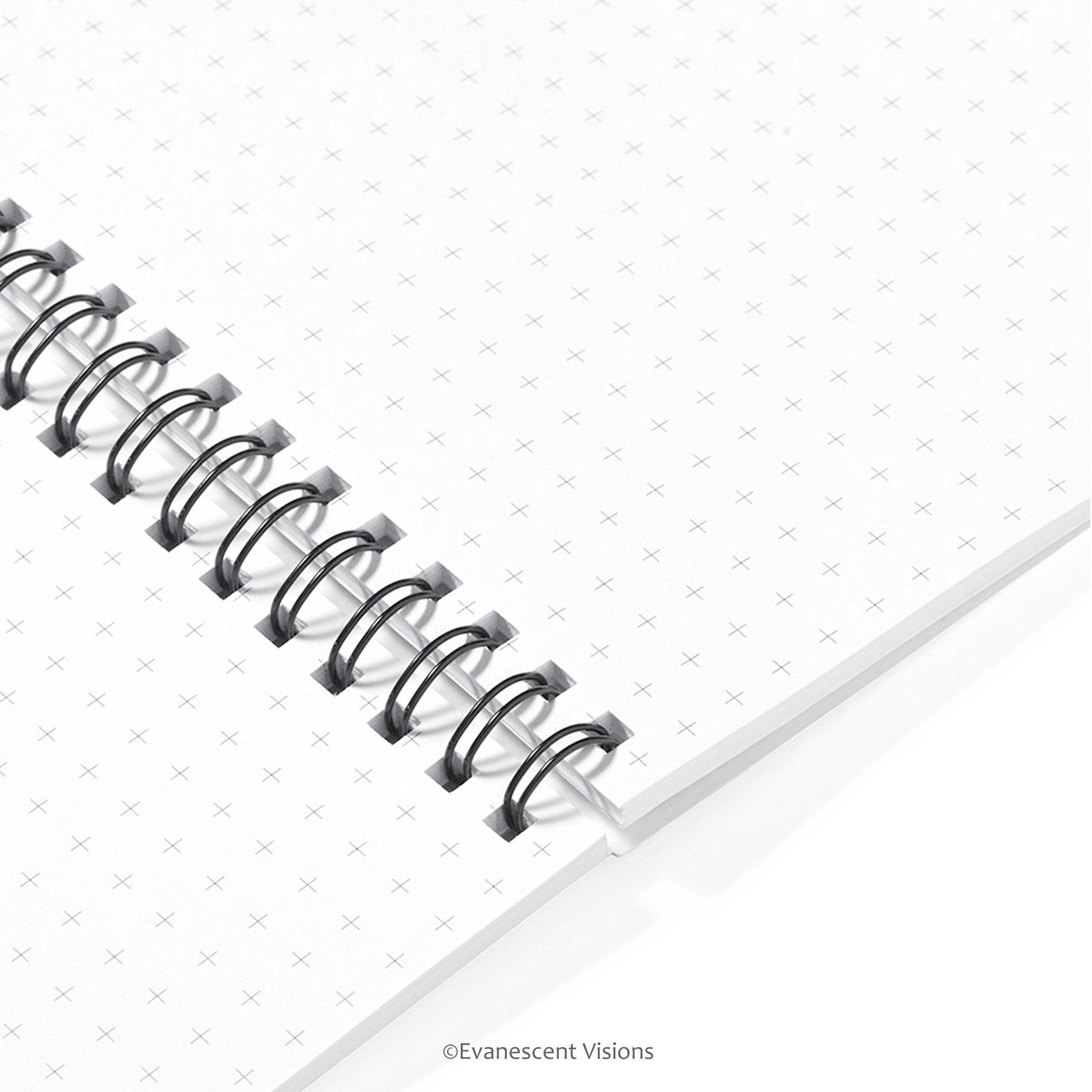  view of the cross hatch graph paper inside the notebook
