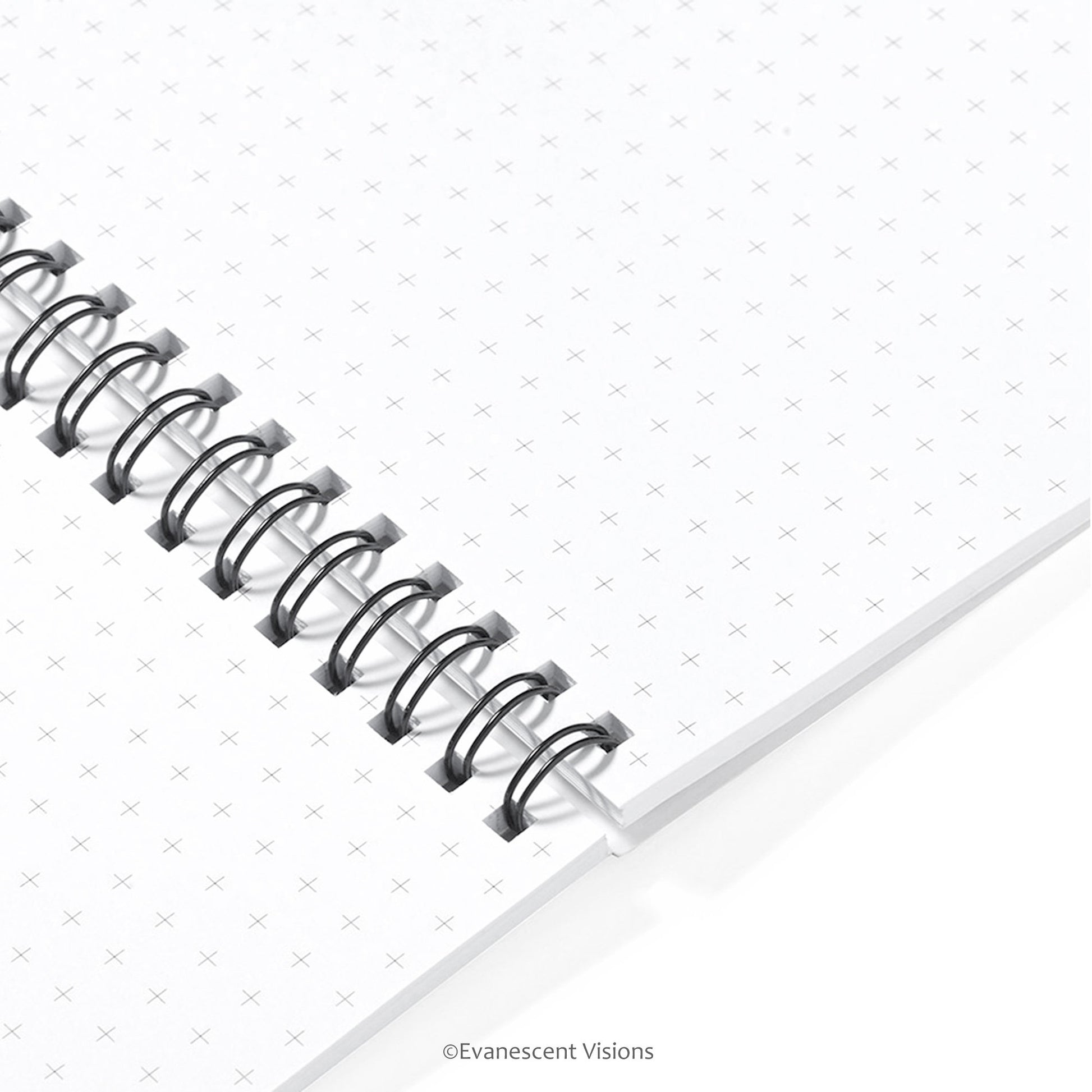 view of the cross hatch graph paper inside the notebook