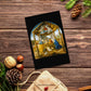 Botticelli Nativity Christmas Card with christmas decor
